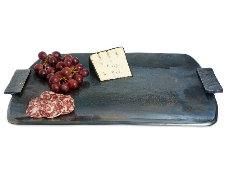 Eclipse 21" Rectangular Tray with Handles Steel Blue