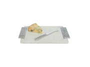 Eclipse Marble Cheese Tray with Cheese Knife White