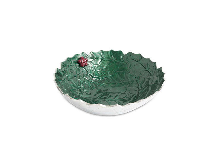 Holly Sprig 12" Bowl Emerald