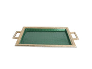 Florentine 23" Beveled Tray with Handles Gold Emerald