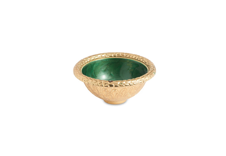 Florentine 4.25" Round Bowl Gold Emerald