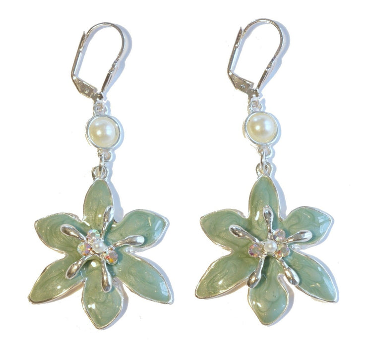 Lily Drop Earring Silver Turquoise