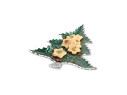 Holly Sprig 16" Tree Platter Emerald