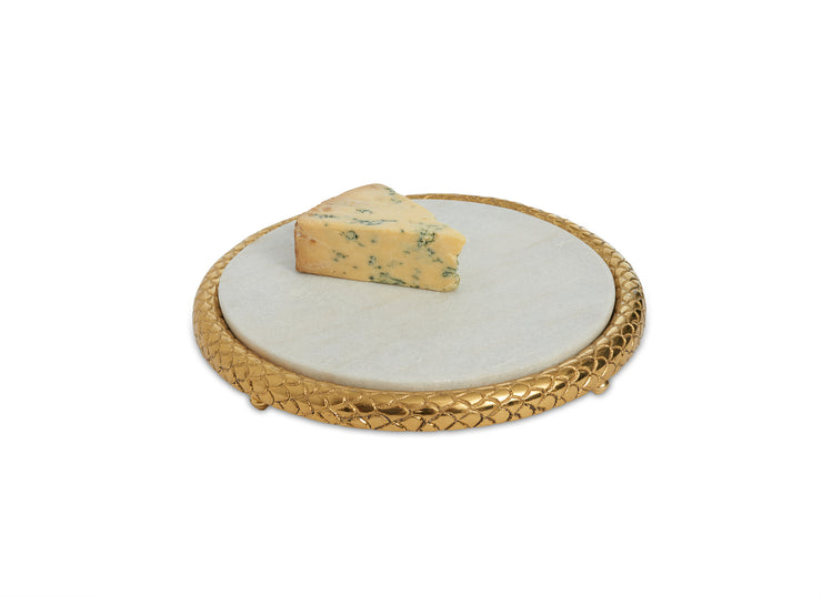 Florentine Gold 11 inch Marble Cheese Tray