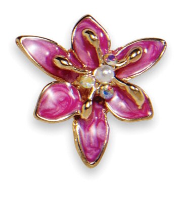 Lily Blossom Earring Gold Raspberry