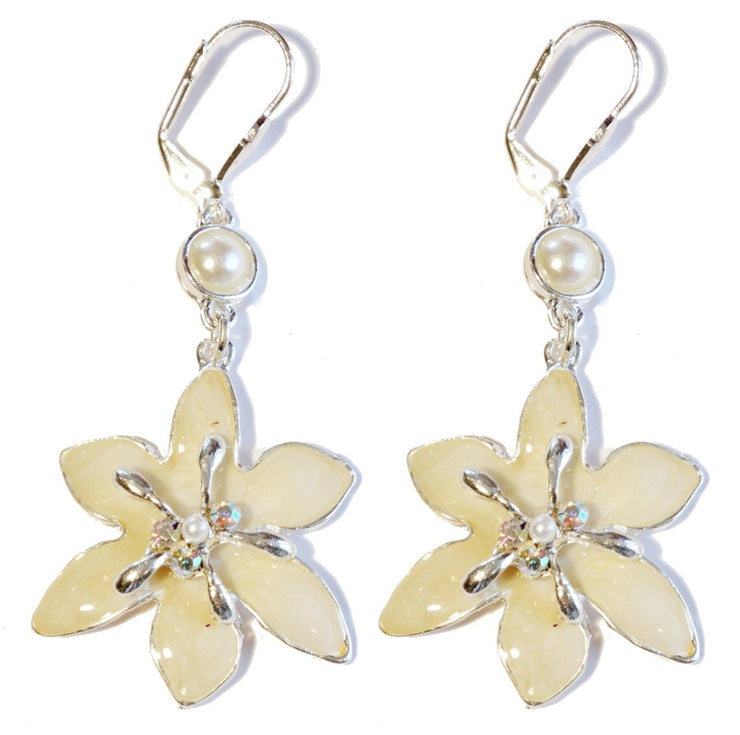 Lily Drop Earring Silver Snow