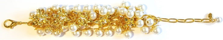 Lily Blossom Pearl Cluster Bracelet Gold